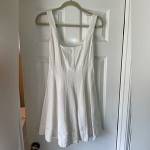 Staud Wells Perforated White Summer Dress Size 4 NWOT